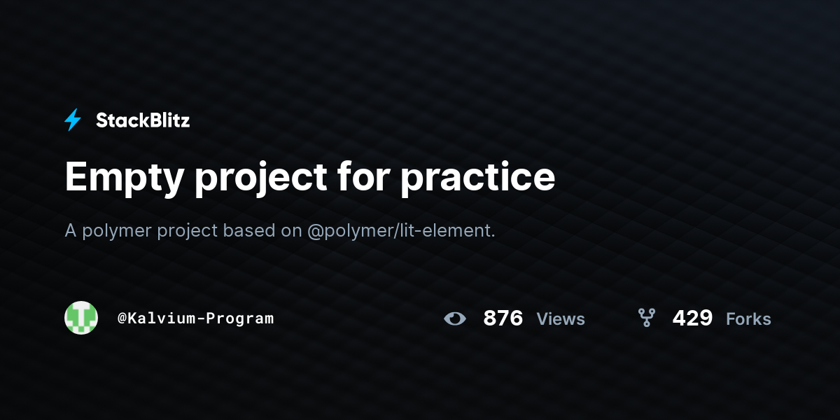 Empty project for practice - StackBlitz