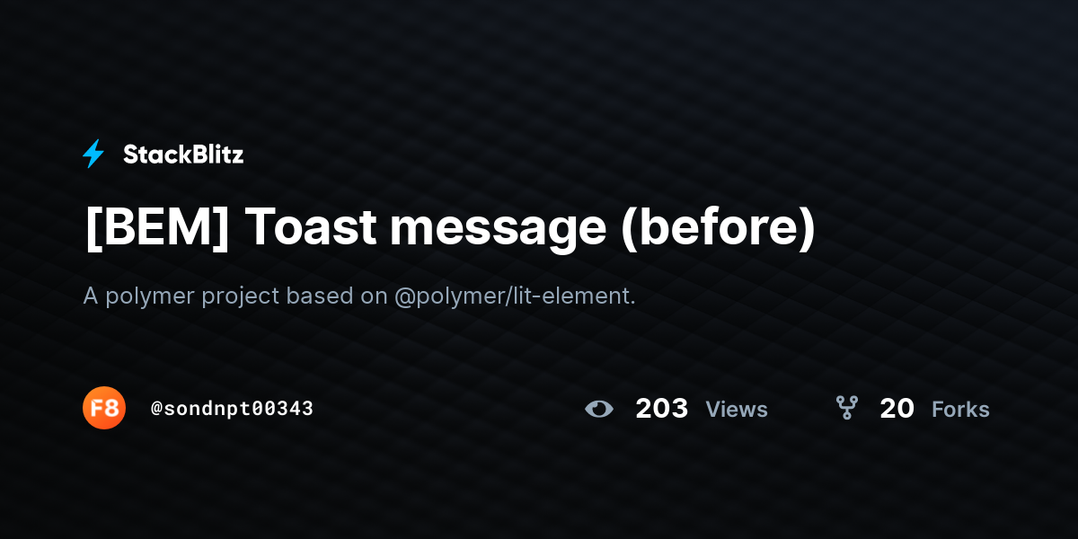 [BEM] Toast message (before) - StackBlitz