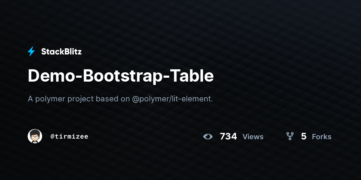 Demo-Bootstrap-Table - StackBlitz