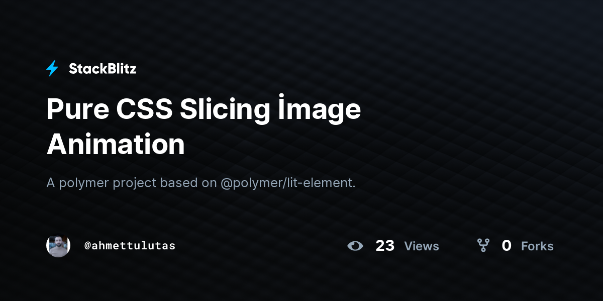 Pure CSS Slicing İmage Animation - StackBlitz