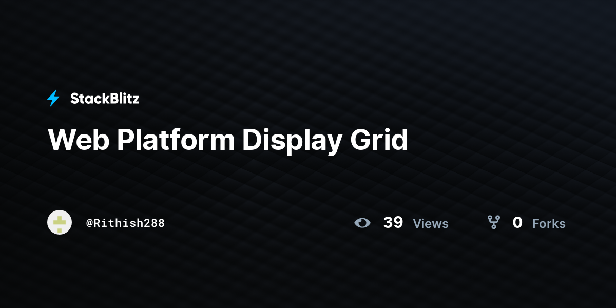 Web Platform Display Grid - StackBlitz