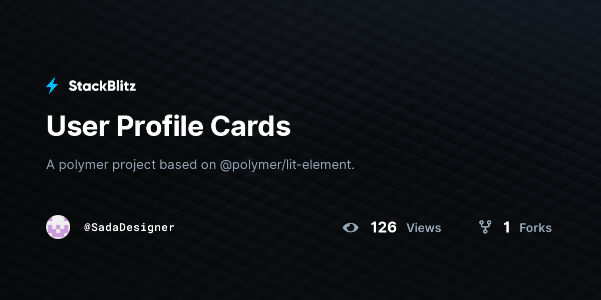 User Profile Cards - StackBlitz