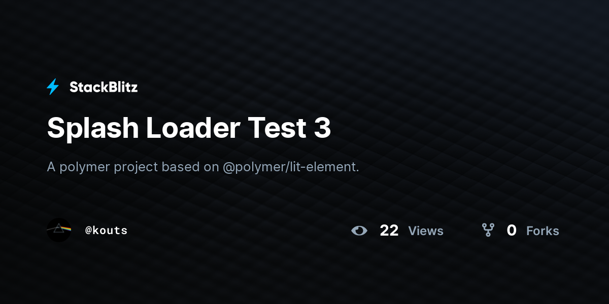 Splash Loader Test 3 - StackBlitz
