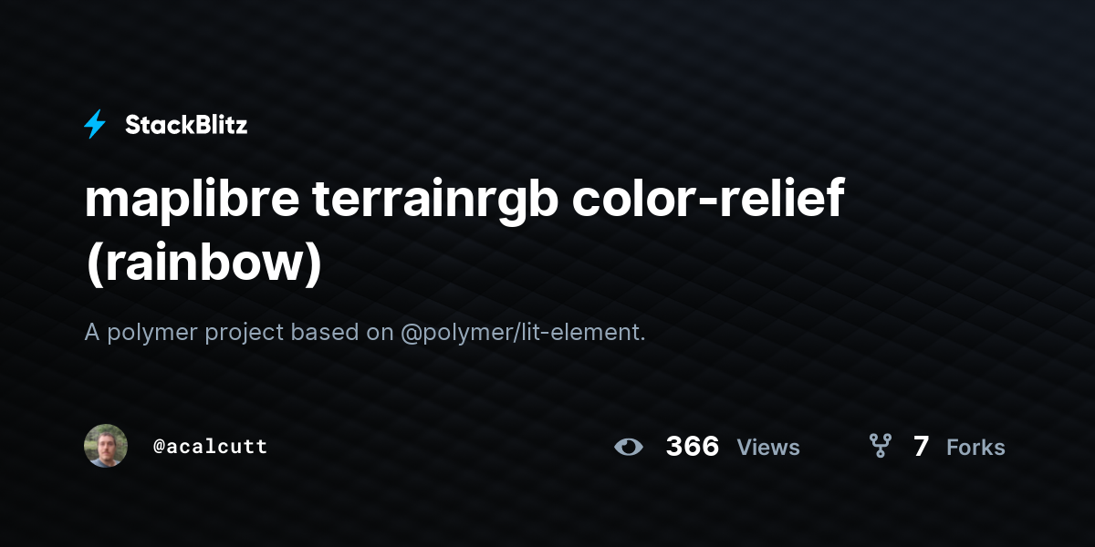 maplibre terrainrgb color-relief (rainbow) - StackBlitz