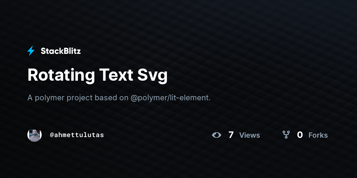 Rotating Text Svg - StackBlitz