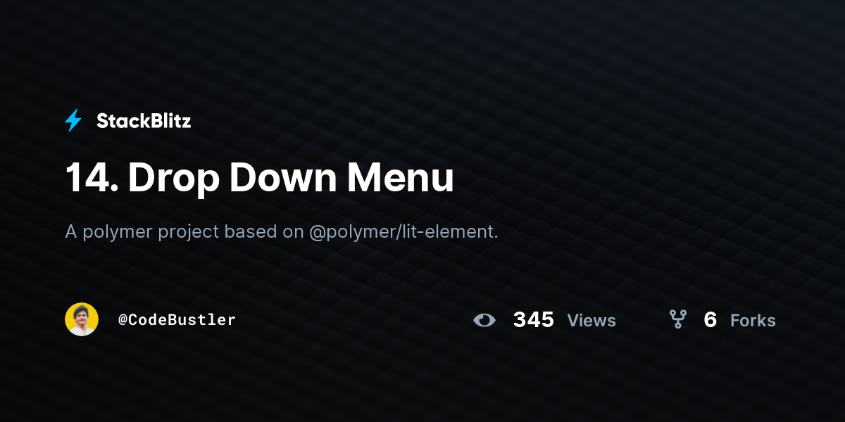 14. Drop Down Menu - StackBlitz
