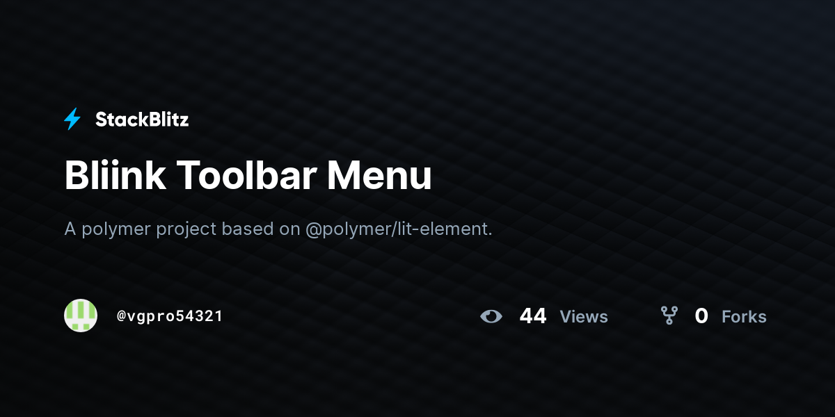 Bliink Toolbar Menu - StackBlitz
