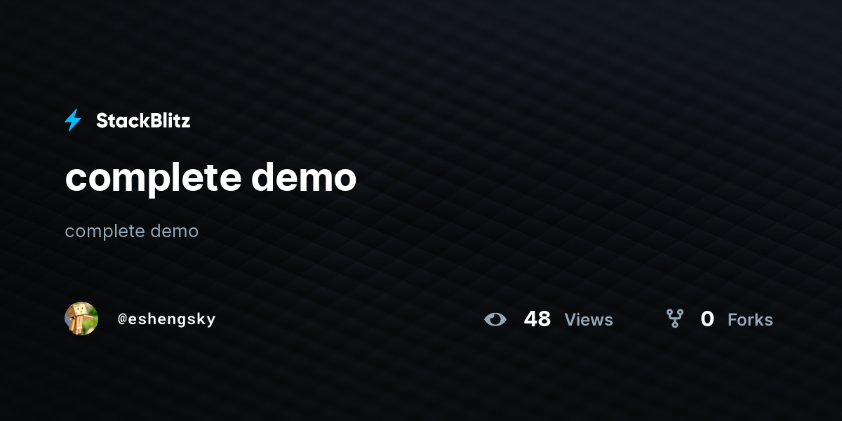 complete demo - StackBlitz