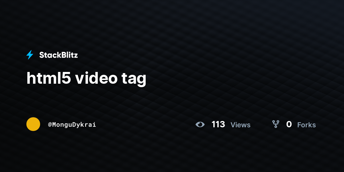 html5 video tag - StackBlitz