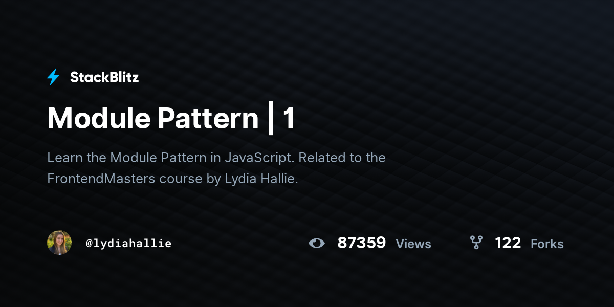 Module Pattern | 1 - StackBlitz