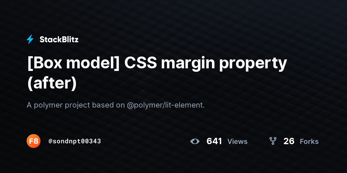 [Box model] CSS margin property (after) - StackBlitz