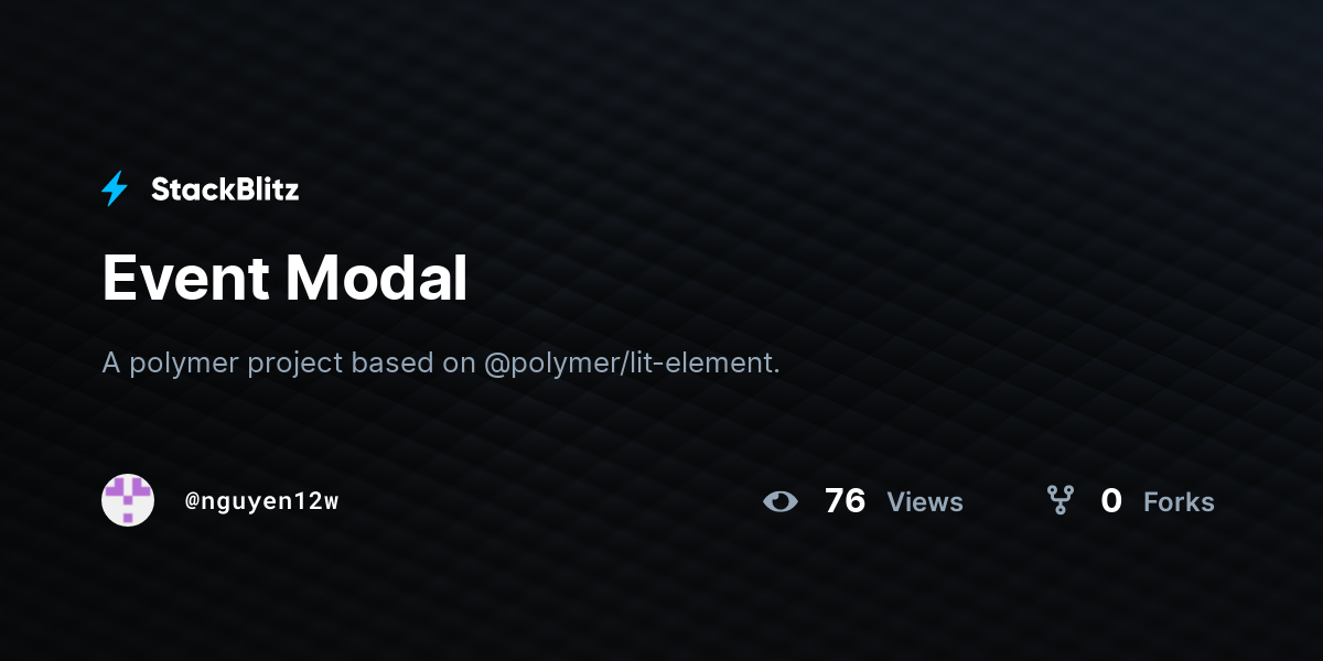 Event Modal - StackBlitz