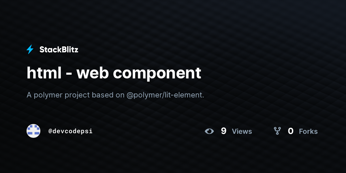 html - web component - StackBlitz
