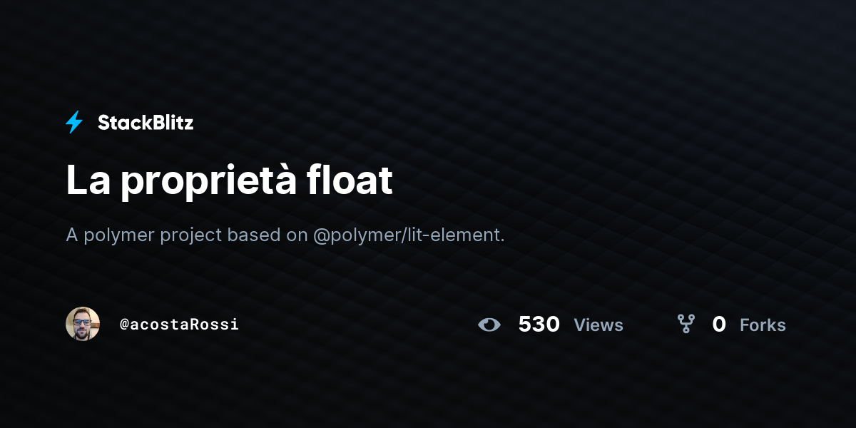 La proprietà float - StackBlitz