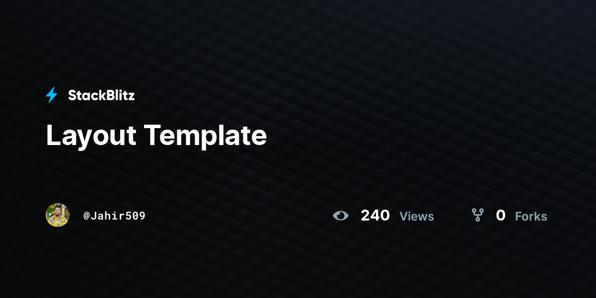 Layout Template - StackBlitz
