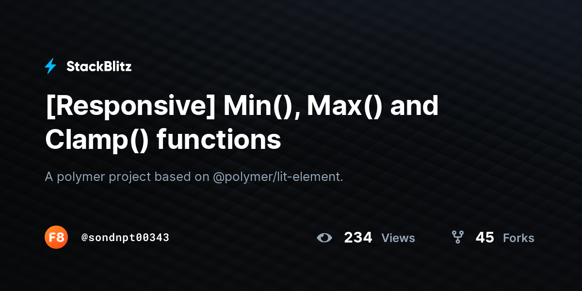 [Responsive] Min(), Max() and Clamp() functions - StackBlitz