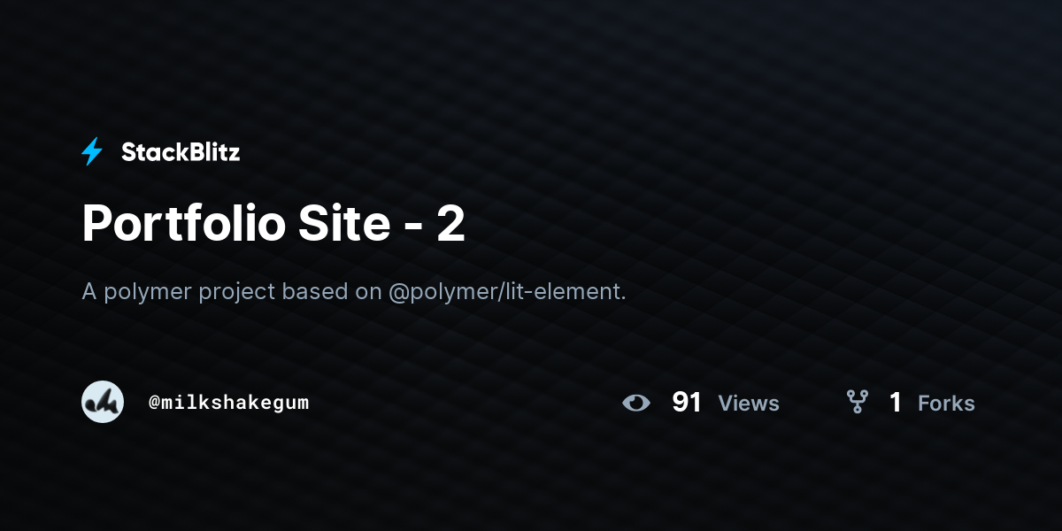 Portfolio Site - 2 - StackBlitz