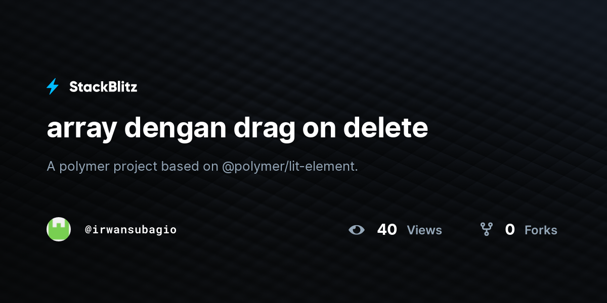array dengan drag on delete - StackBlitz