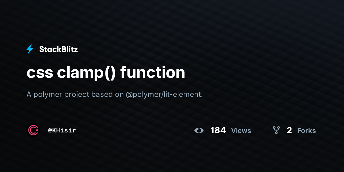 css clamp() function StackBlitz