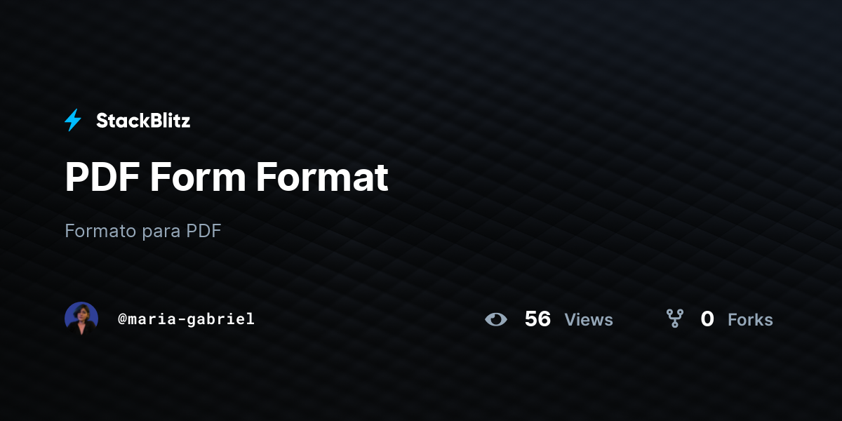 PDF Form Format - StackBlitz