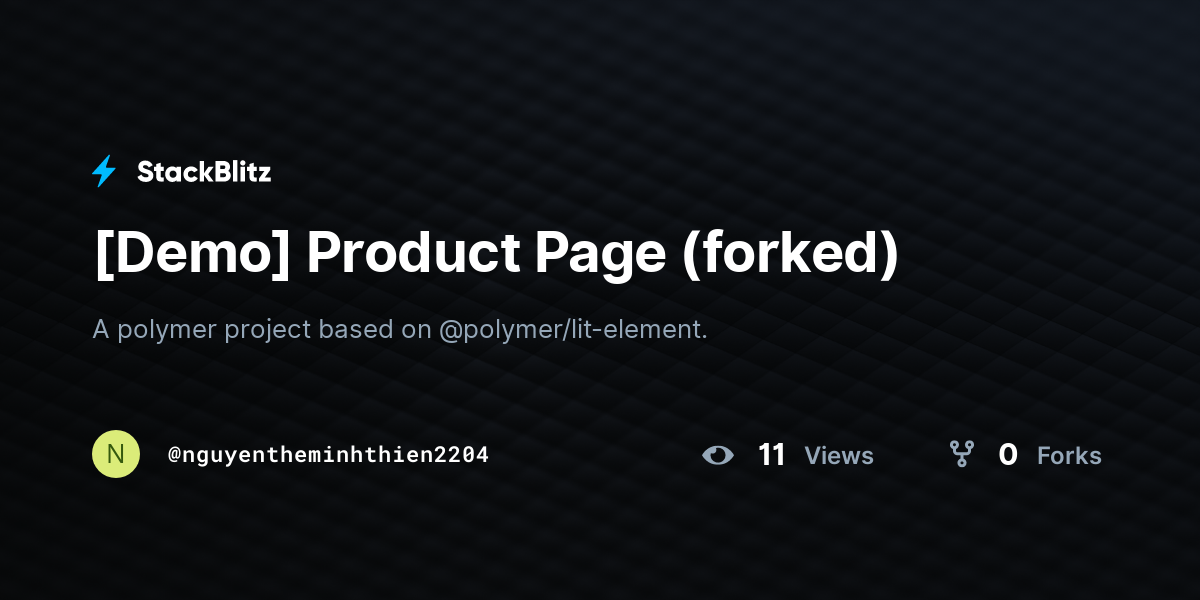 [Demo] Product Page (forked) - StackBlitz