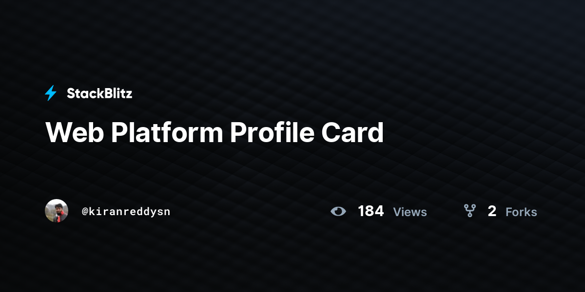 Web Platform Profile Card - StackBlitz