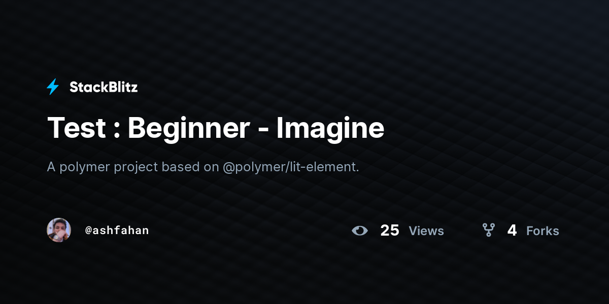 Test : Beginner - Imagine - StackBlitz