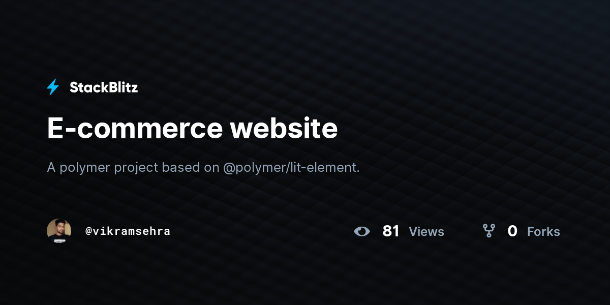 E-commerce website - StackBlitz