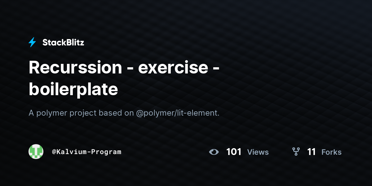 Recurssion - exercise - boilerplate - StackBlitz