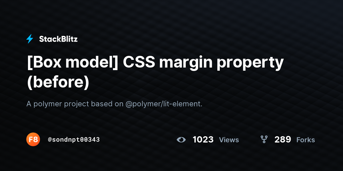 [Box model] CSS margin property (before) - StackBlitz