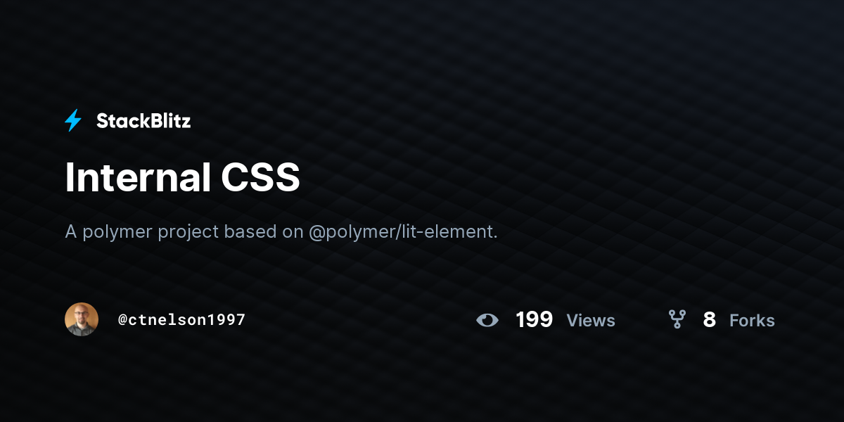 Internal CSS - StackBlitz