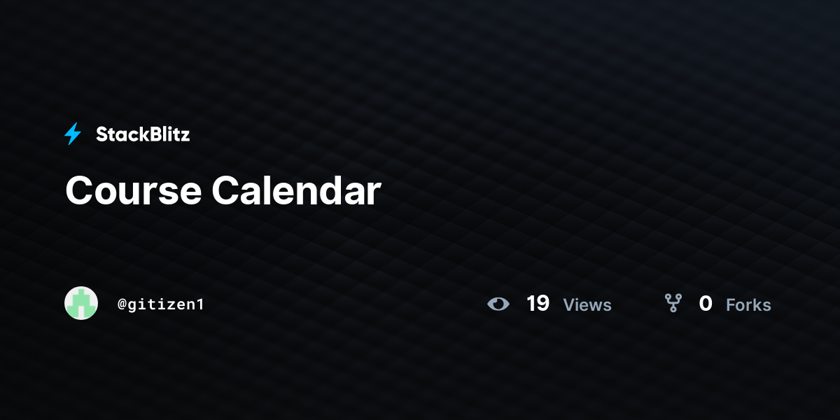 Course calendar stackblitz