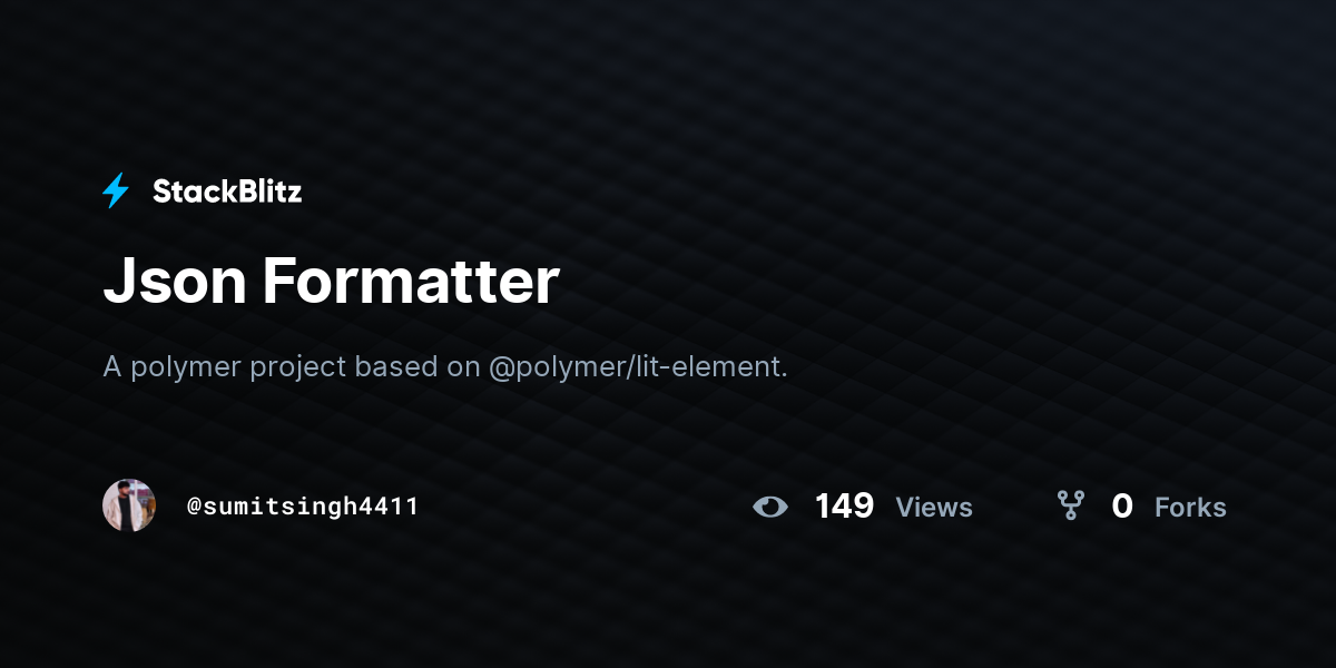 Json Formatter - StackBlitz