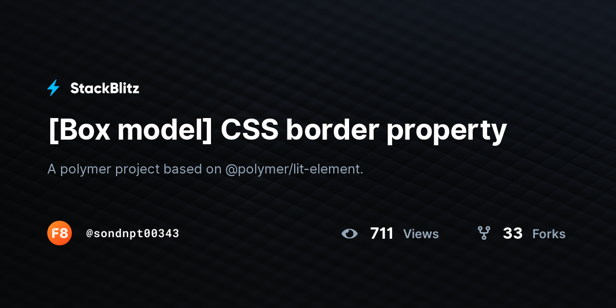 [Box model] CSS border property - StackBlitz