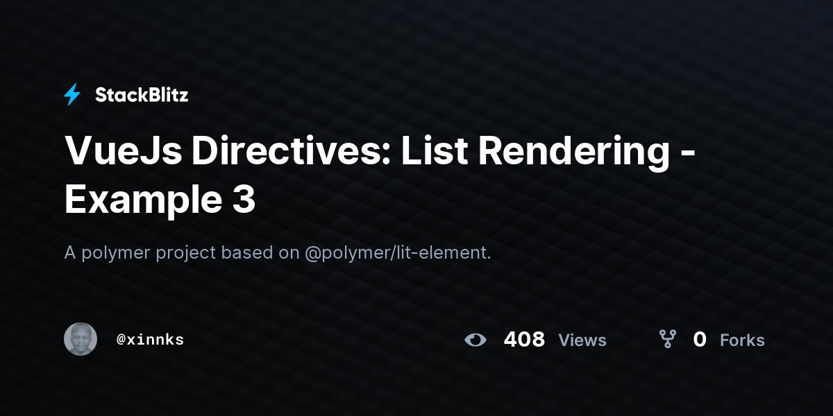 VueJs Directives: List Rendering - Example 3 - StackBlitz