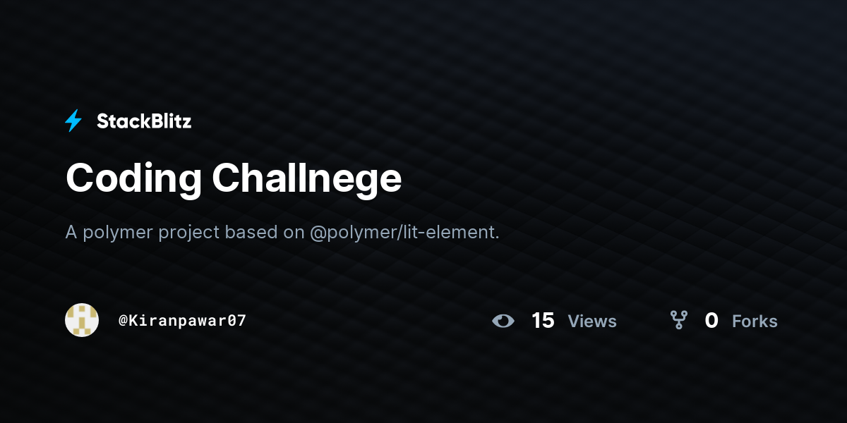 Coding Challnege - StackBlitz
