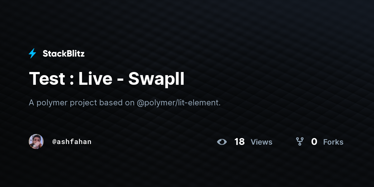Test : Live - SwapII - StackBlitz