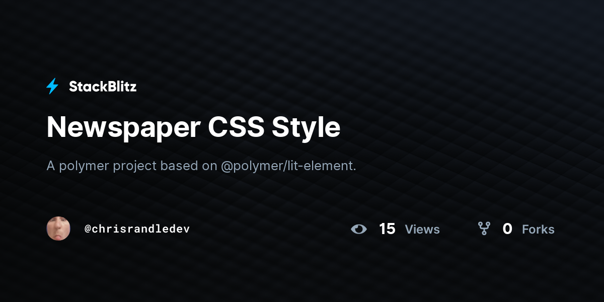 Newspaper CSS Style - StackBlitz