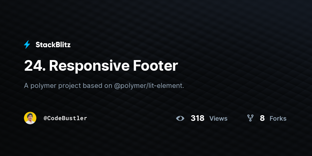 24. Responsive Footer - StackBlitz