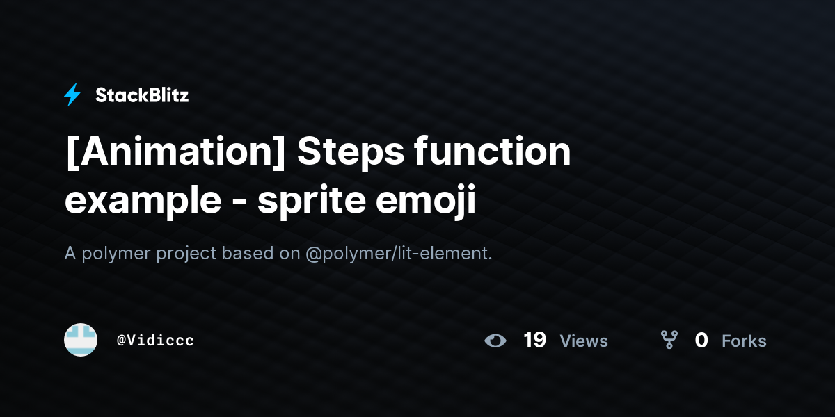[Animation] Steps function example - sprite emoji - StackBlitz