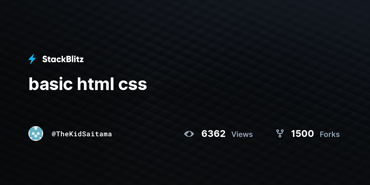 basic html css - StackBlitz