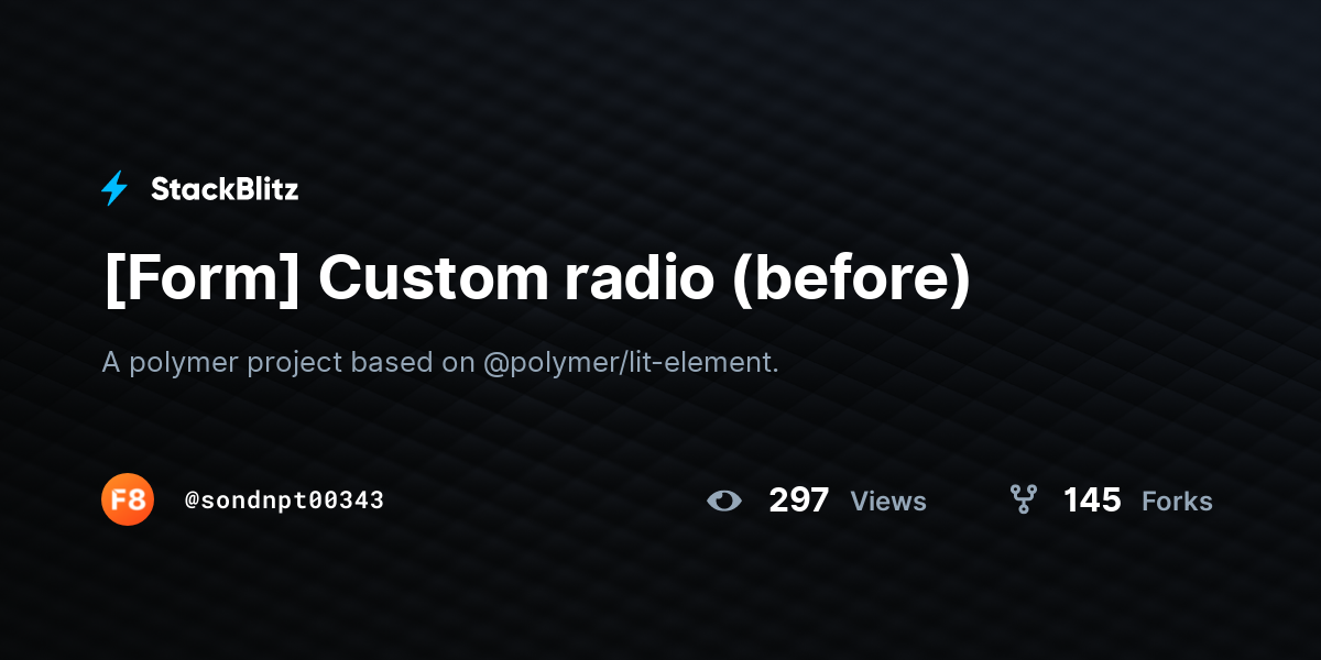 [Form] Custom radio (before) - StackBlitz