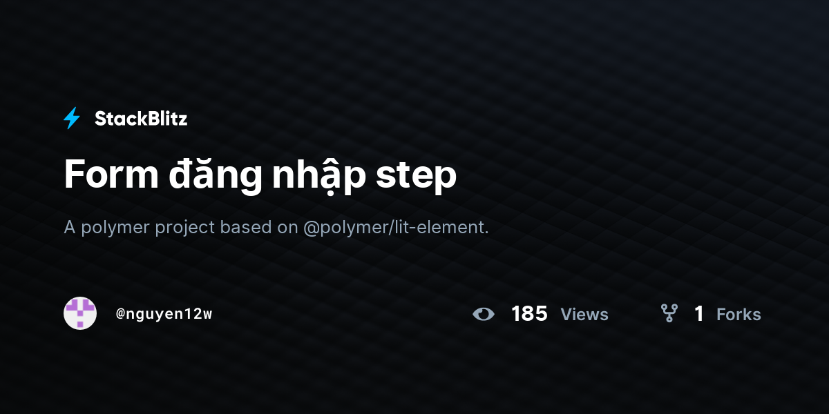 Form đăng nhập step - StackBlitz