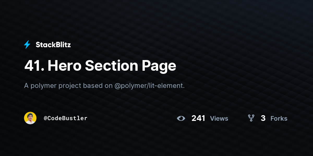 41. Hero Section Page - StackBlitz