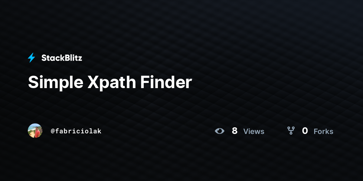 Simple xpath finder stackblitz