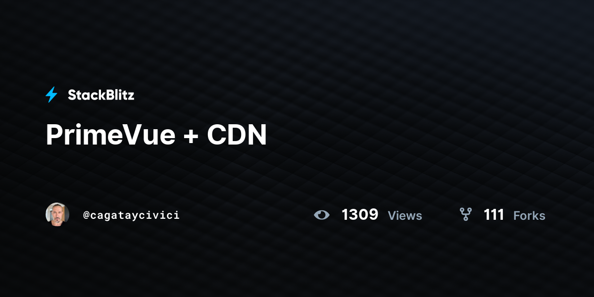 PrimeVue + CDN - StackBlitz