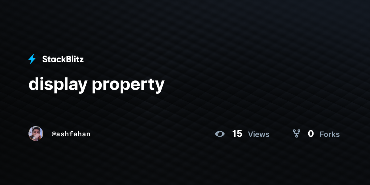 display property - StackBlitz