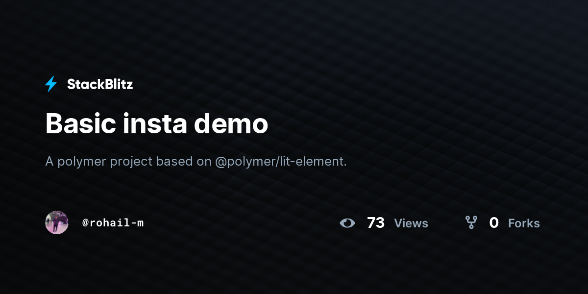 Basic insta demo - StackBlitz