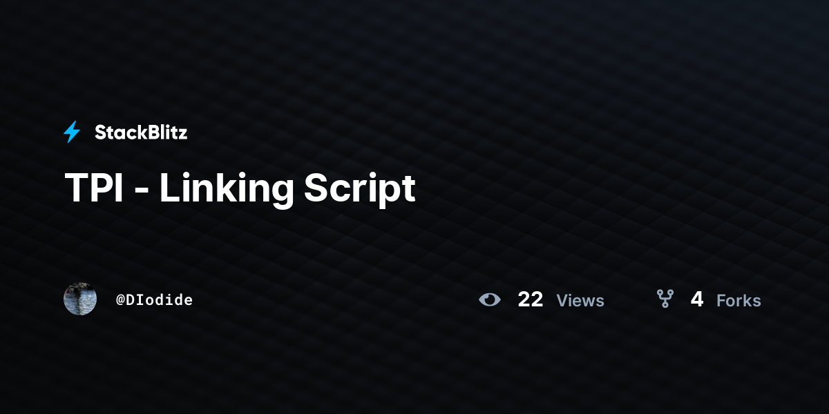 TPI - Linking Script - StackBlitz