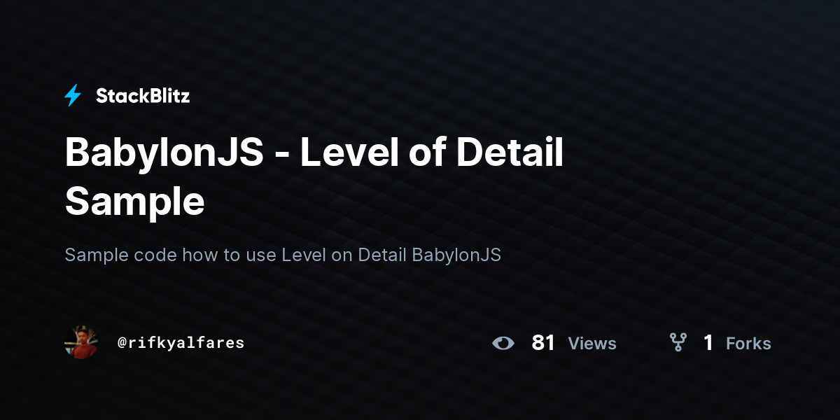 BabylonJS - Level of Detail Sample - StackBlitz